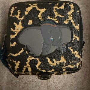 Coach Black and Yellow Animal Print Pouch Disney Dumbo